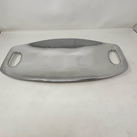 Vintage 1992 NAMBÉ Handled Platter Nambé Silver Alloy Metal Santa Fe New Mexico - Picture 1 of 8
